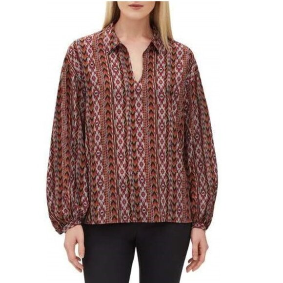 Lafayette 148 Long Sleeve Silk Blouse - Picture 2 of 8